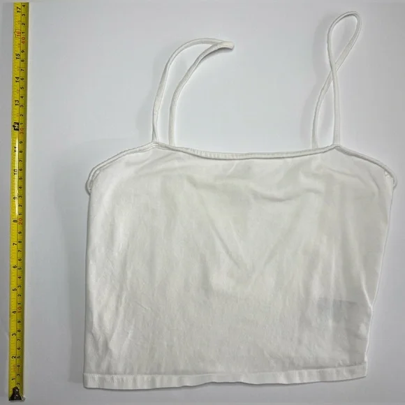 H&M Cropped Camisole Top White Basic Size M - Picture 3 of 6